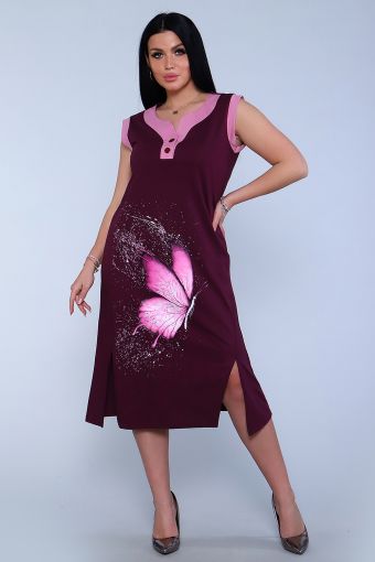 Платье 71063 (Бордовый) - Модно-Трикотаж