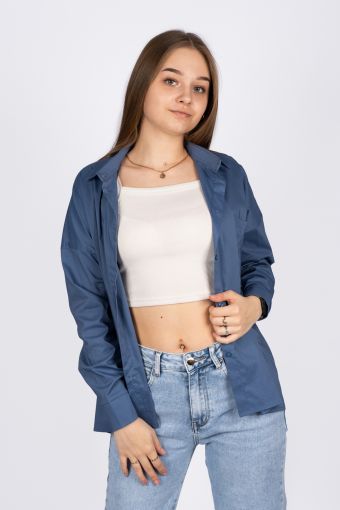 Джемпер (рубашка) женский 6359 (Джинс) - Модно-Трикотаж