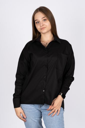 Джемпер (рубашка) женский 6359 (Черный) - Модно-Трикотаж
