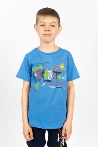 Футболка для мальчика 52289 (Ярко-голубой) - Модно-Трикотаж