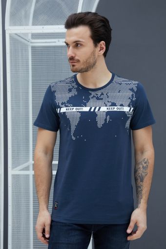 Фуфайка (футболка) BeGood SS20MJ234 (Синий, графит) - Модно-Трикотаж