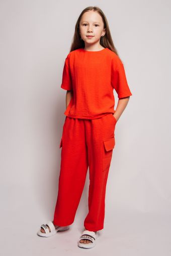 Костюм для девочки 41102 (Оранжевый) - Модно-Трикотаж