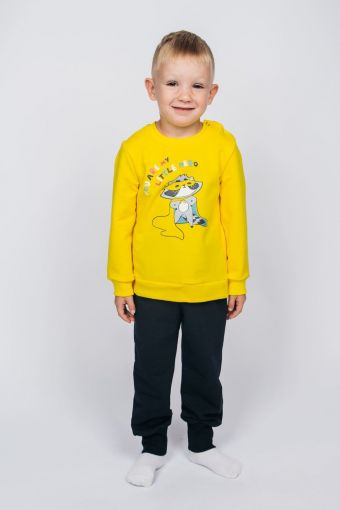 Костюм для мальчика 11241 (Графитовый/желтый) - Модно-Трикотаж
