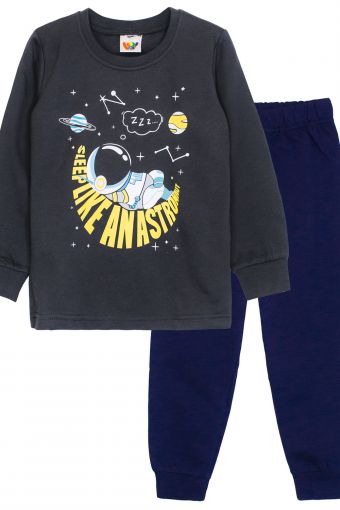 Пижама для мальчика 92206 (Темно-серый/т.синий) - Модно-Трикотаж