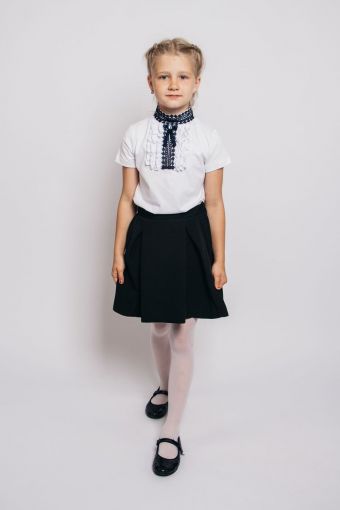 Джемпер с коротким рукавом для девочки 61327МП (Белый) - Модно-Трикотаж