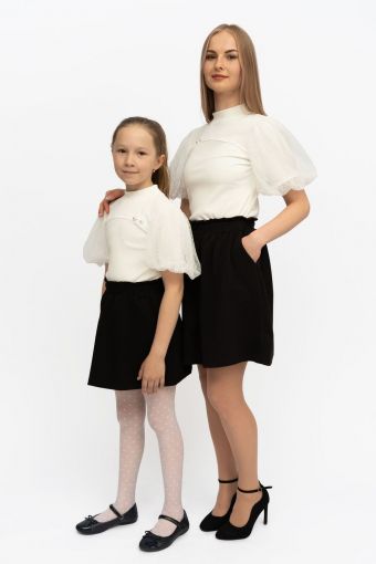 Джемпер для девочки с коротким рукавом 61398 (Белый) - Модно-Трикотаж