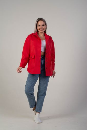 Пальто-рубашка 100009 (Красный) - Модно-Трикотаж