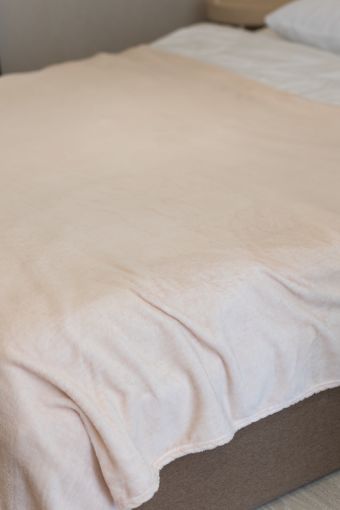 Плед евро на кровать и диван для дома и путешествий (Молочный) - Модно-Трикотаж