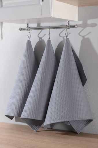 Набор вафельных полотенец в подарочной упаковке (Серый) - Модно-Трикотаж