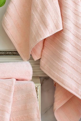 Махровое полотенце Verossa коллекция Stripe (Нежно-персиковый) - Модно-Трикотаж