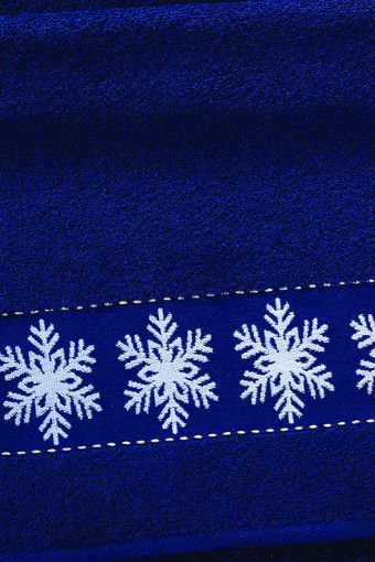 Полотенце махровое Снежинки (Синий) - Модно-Трикотаж
