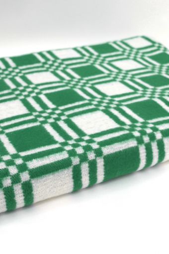 Одеяло байковое Клетка (Зеленый) - Модно-Трикотаж