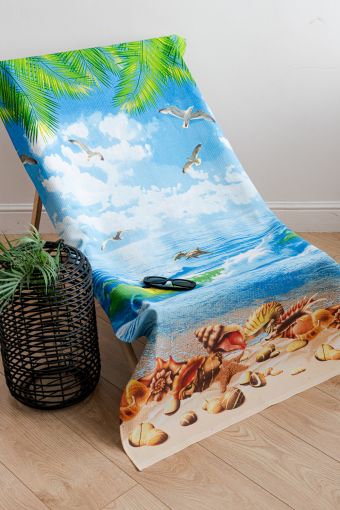 Полотенце пляжное Море (Синие волны) - Модно-Трикотаж