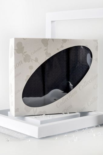 Набор вафельных полотенец в подарочном коробе (Графит) - Модно-Трикотаж