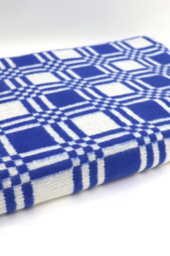 Одеяло байковое Клетка (Синий) - Модно-Трикотаж