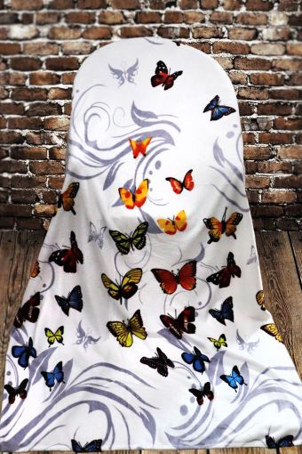 Плед велсофт Вальс бабочек (Белый) - Модно-Трикотаж