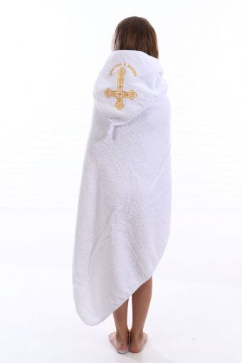 Полотенце с уголком крестильное 100*106 махровое (Белый) - Модно-Трикотаж
