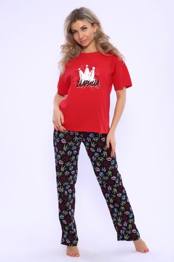 Пижама 71108 (Красный) - Модно-Трикотаж