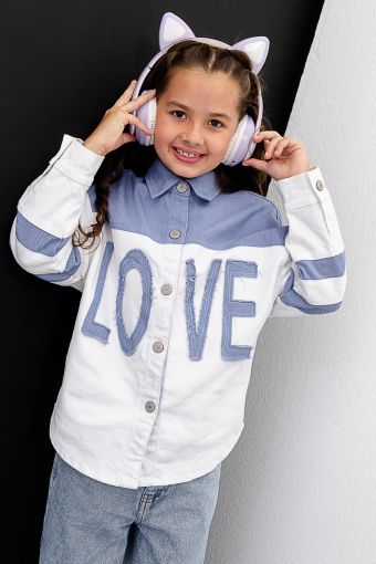 Рубашка 28030 детская (Белый,синий) - Модно-Трикотаж