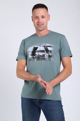 футболка мужская 82053 (Аква) - Модно-Трикотаж