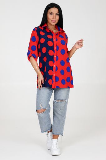 Женская рубашка 31798 (Красный) - Модно-Трикотаж