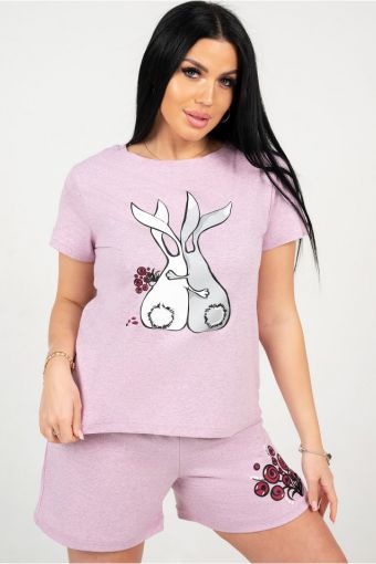 Пижама 14/"Кролики" с шортами - Модно-Трикотаж