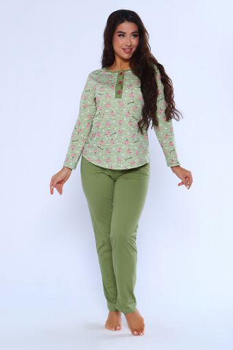Пижама женская 24276 (Зеленый) - Модно-Трикотаж