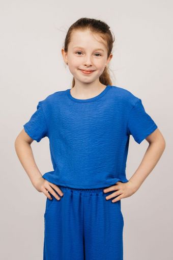 Блузка для девочки 05113 (Синий) - Модно-Трикотаж