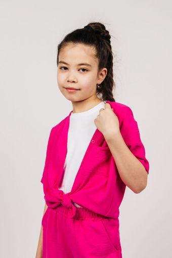 Рубашка для девочки 0610 (Фуксия) - Модно-Трикотаж