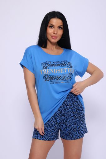 Пижама 24671 (Голубой) - Модно-Трикотаж