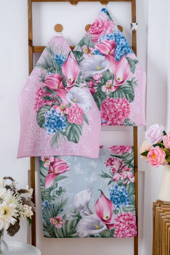 Полотенце Кухонное Мятный Аромат набор из 3 шт (Розовый) - Модно-Трикотаж