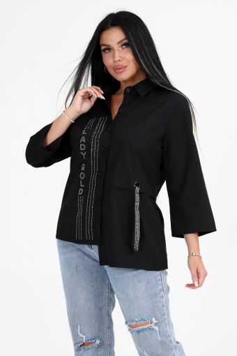 Рубашка женская 31811 (Черный) - Модно-Трикотаж