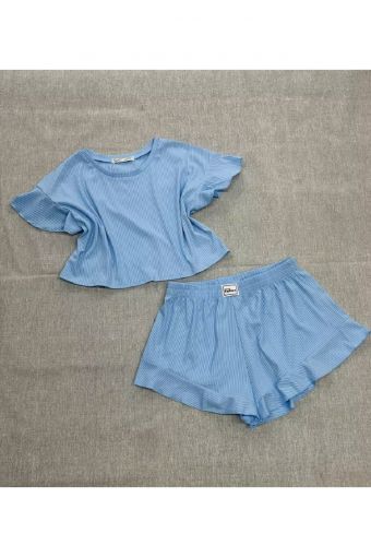 Пижама 83501 (Голубой) - Модно-Трикотаж