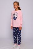 Пижама Веселая Компания длинный рукав детская (Розовый/т.синий) (Фото 2)