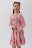 Платье Лучшие друзья длинный рукав детское (Розовый) (Фото 3)