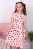 Платье Вишневое варенье короткий рукав детское (Розовый) (Фото 1)
