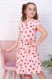 Платье Вишневое варенье короткий рукав детское (Розовый) (Фото 3)