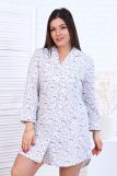 Платье-рубашка женское ПД-007В (Св.серый/зайцы) (Фото 1)