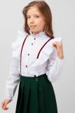 Блузка для девочки SP0622 (Бело-бордовый) (Фото 1)