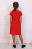 Платье Черешня Горох кор. рукав (Красный) (Фото 3)