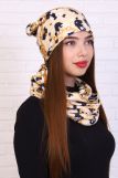 Комплект шапка и шарф-снуд 36127 (Бежевый) (Фото 2)