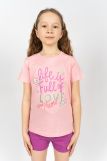 Комплект для девочки 41107 (футболка_ шорты) (С.розовый/лиловый) (Фото 1)