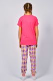 Пижама для девочки 91226 (Ярко-розовый/розовая клетка) (Фото 3)