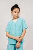 Рубашка для девочки 0610 (Голубой) (Фото 1)