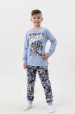 Пижама Турне детская длинный рукав с брюками (Голубой) (Фото 1)