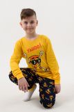 Пижама Пицца детская длинный рукав с брюками (Желтый-т.синий) (Фото 3)