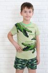 Пижама Компот печать для мальчиков (Кайман зеленый) - Модно-Трикотаж