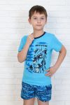 Пижама Компот печать для мальчиков (Охотник голубой) - Модно-Трикотаж