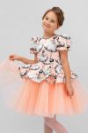 Платье нарядное для девочки SP2010 (Персиковый) - Модно-Трикотаж