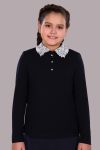 Блузка для девочки Рианна Арт.13180 (Темно-синий, белый) - Модно-Трикотаж
